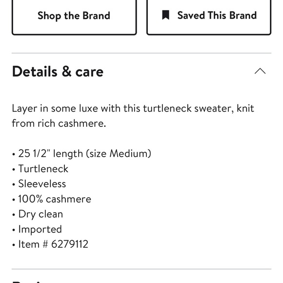 NORDSTROM SIGNATURE Sleeveless Cashmere Turtleneck Sweater. Size XXL, tan. - Picture 8 of 8